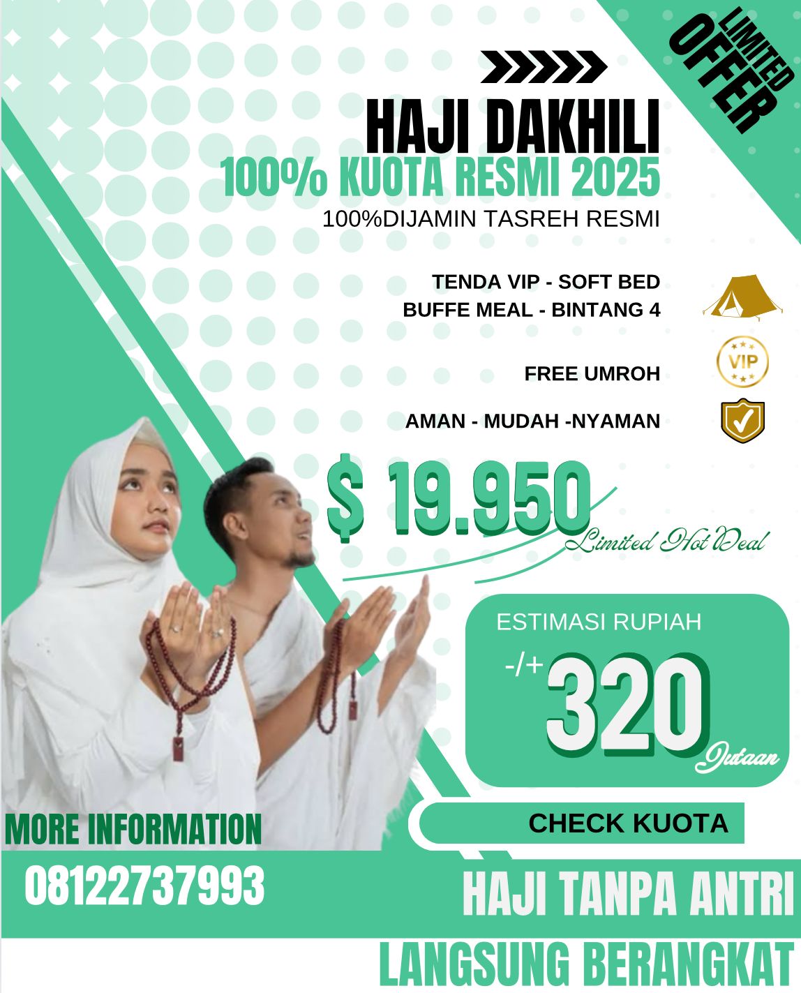 Haji Dakhili Tenda Vip Quuota Resmi Hotel Bintang 4 Tasreh Resmi 320 Jutaan